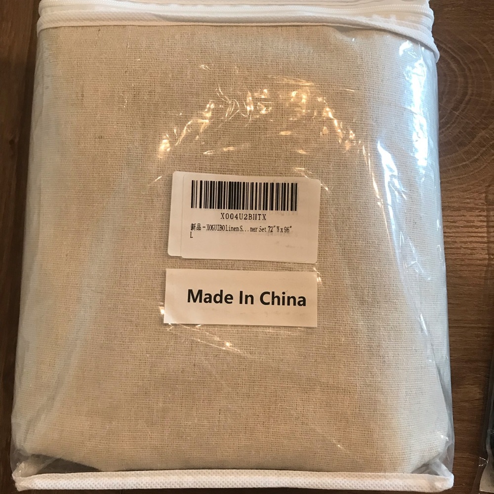 NWT AmazonLinen-Look Shower Curtain in Cream Line  - 72” x 96”